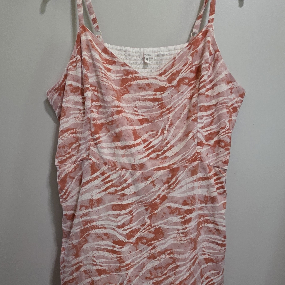 Maurices Orange Pink Fitted Sleeveless Dress